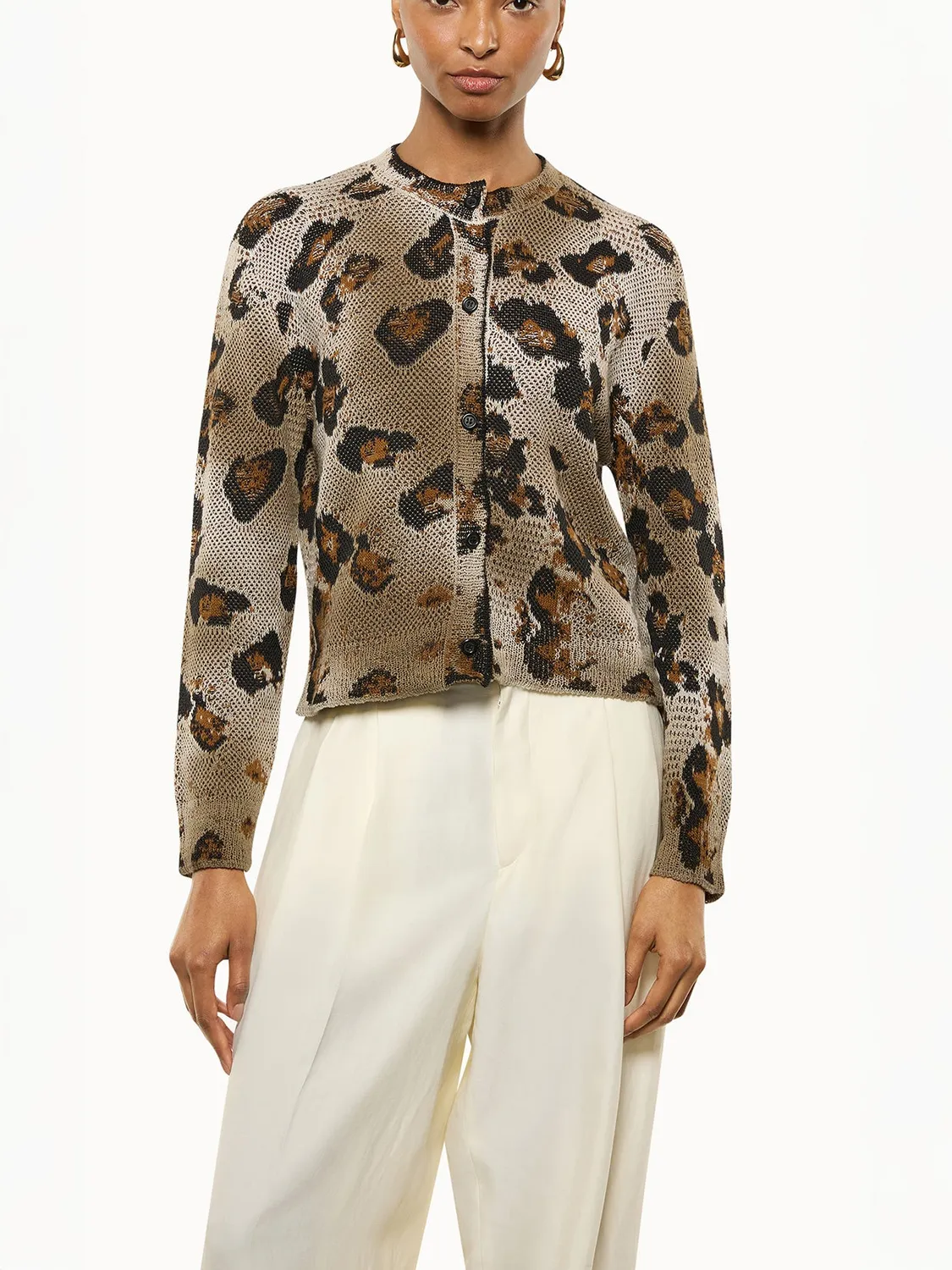 Laneus Animal Print cardigan multicolour bomuld