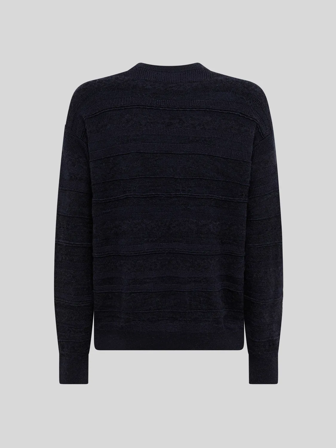 Laneus Lightweight Jacquard Crewneck strik navy uld