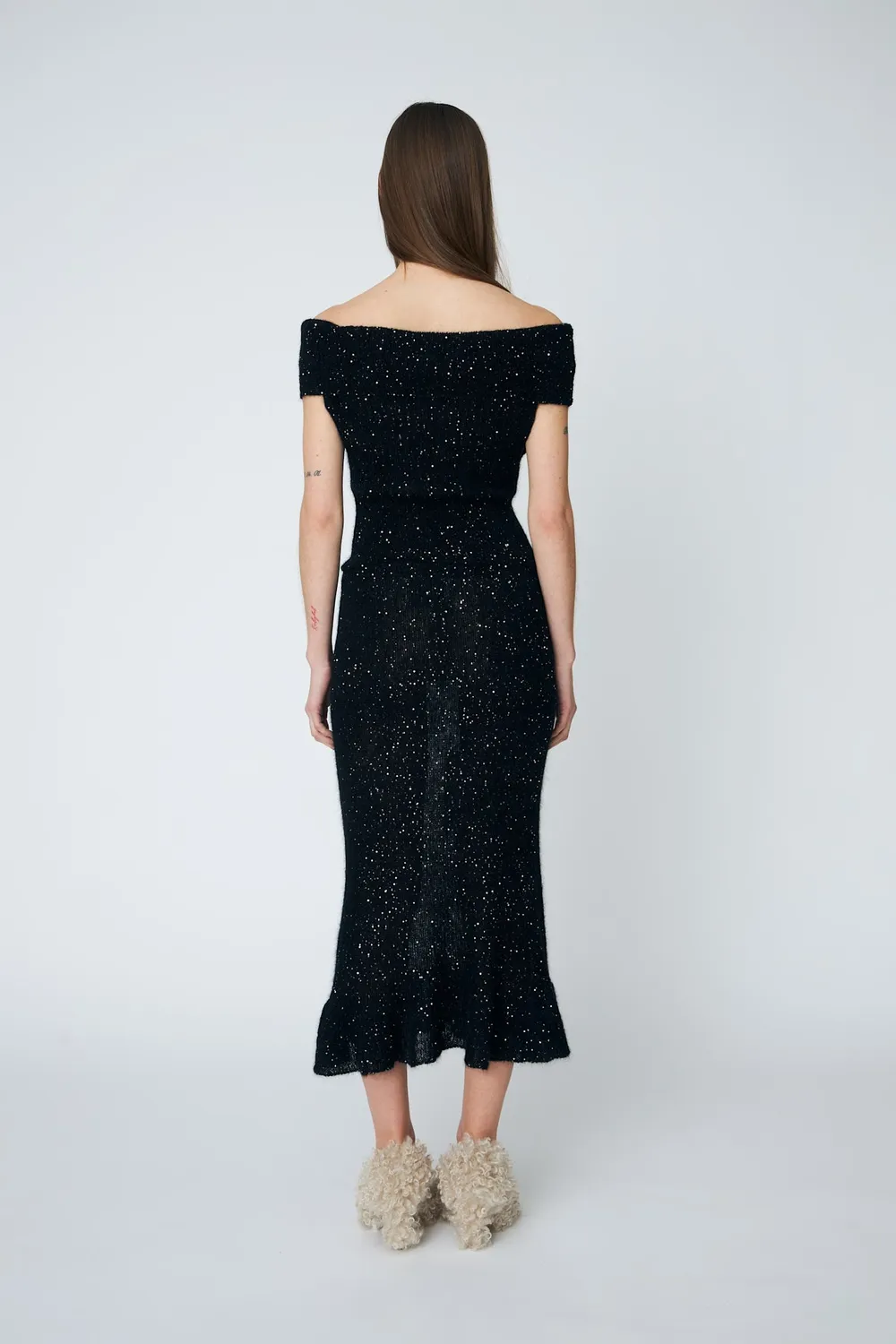 DAWNXDARE MEGAN slipover strikvest sort mohair