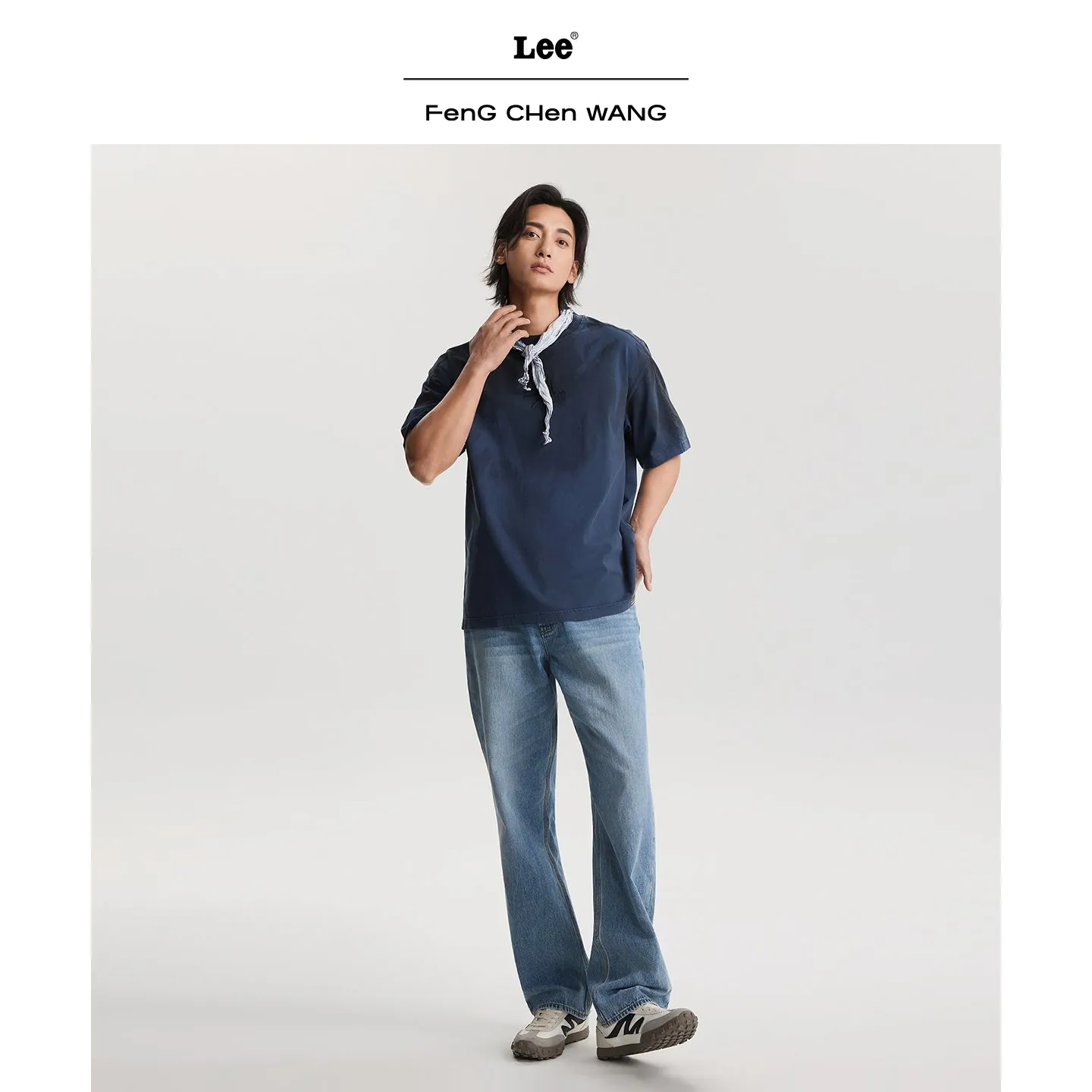 Lee x Feng Chen Wang Bamboo T-shirt navy oversize