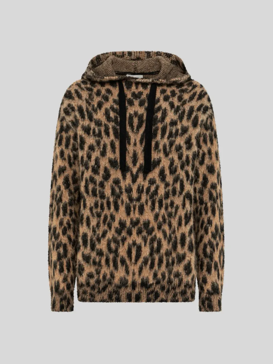 Laneus Brushed Spotted Knit Boxy Hoodie Spotted alpakamiks