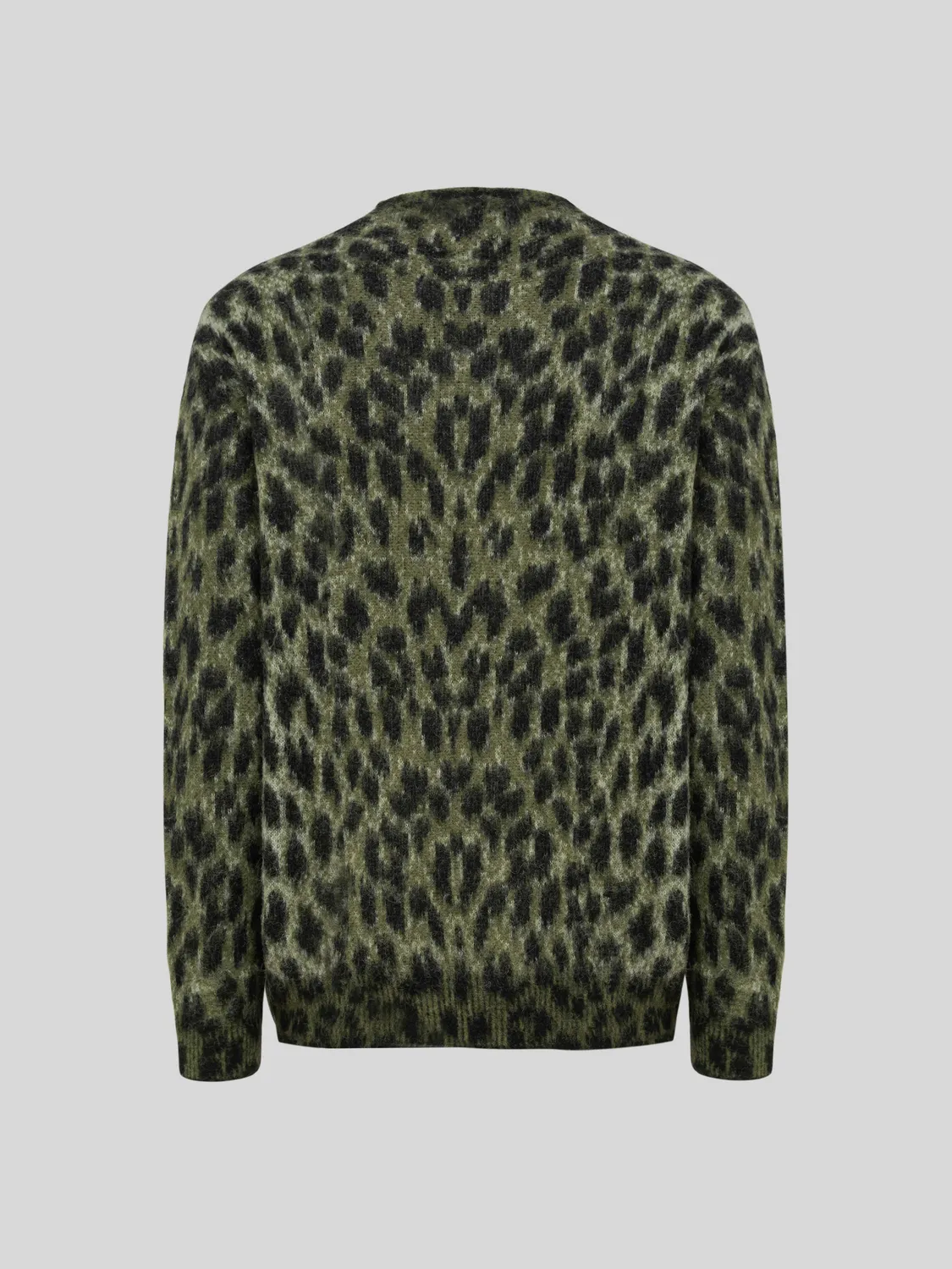 Laneus Brushed Spotted Knit Boxy Crewneck strik grøn alpaka