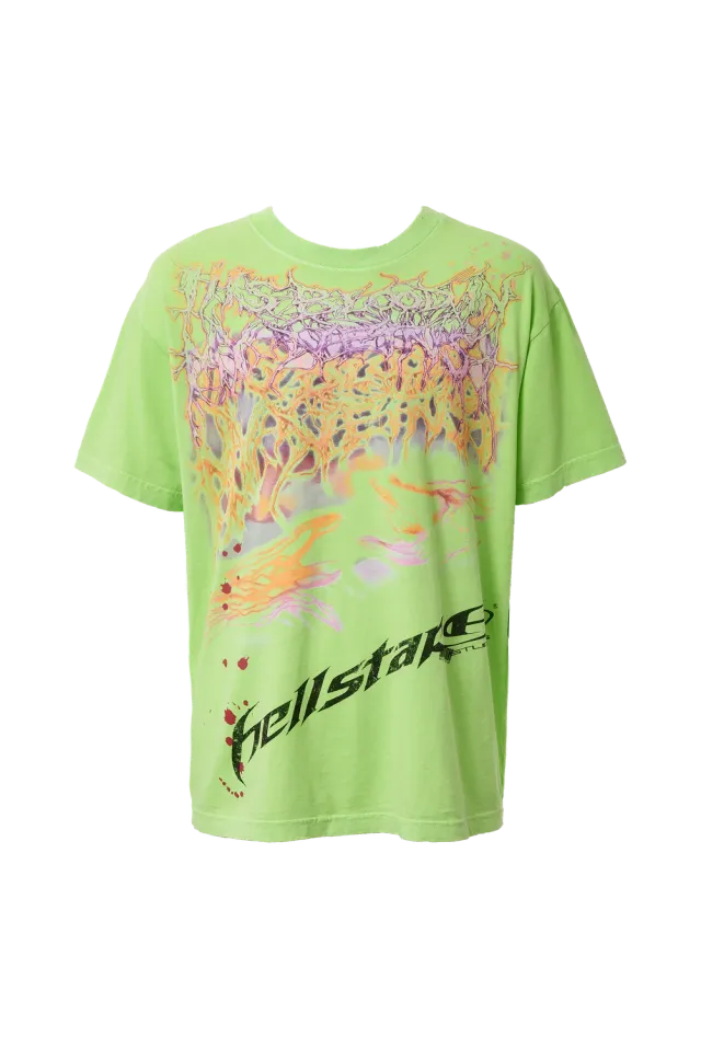 Hellstar Test Print t-shirt grøn vintage potassium spray
