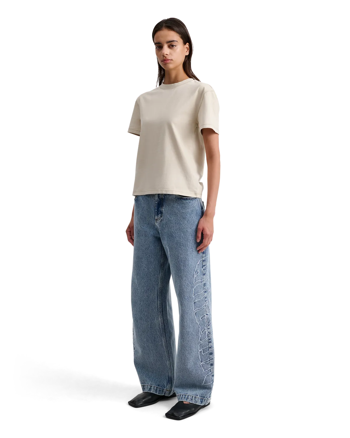 Alis Torey Cropped T-shirt Faded Sand bomuld