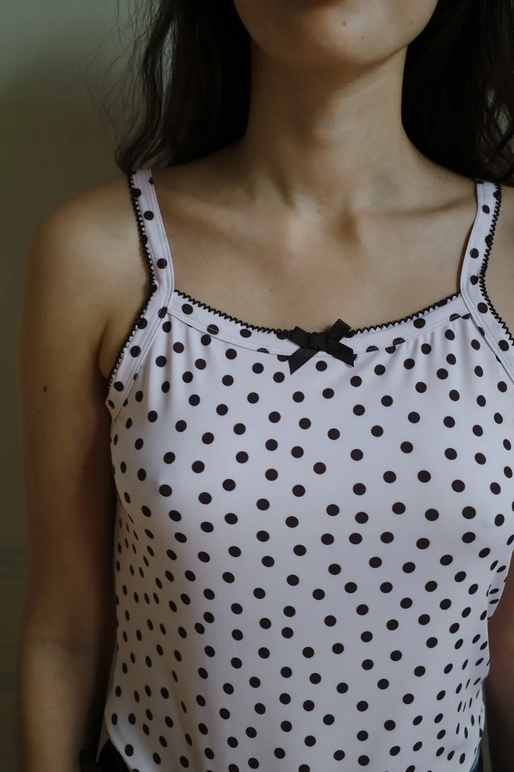 Caro Editions Jersey tanktop Pink Dots stræk