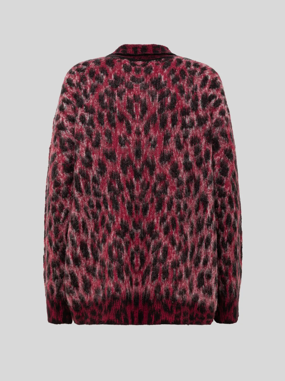 Laneus Oversize Brushed Spot Knit polo rød alpaka