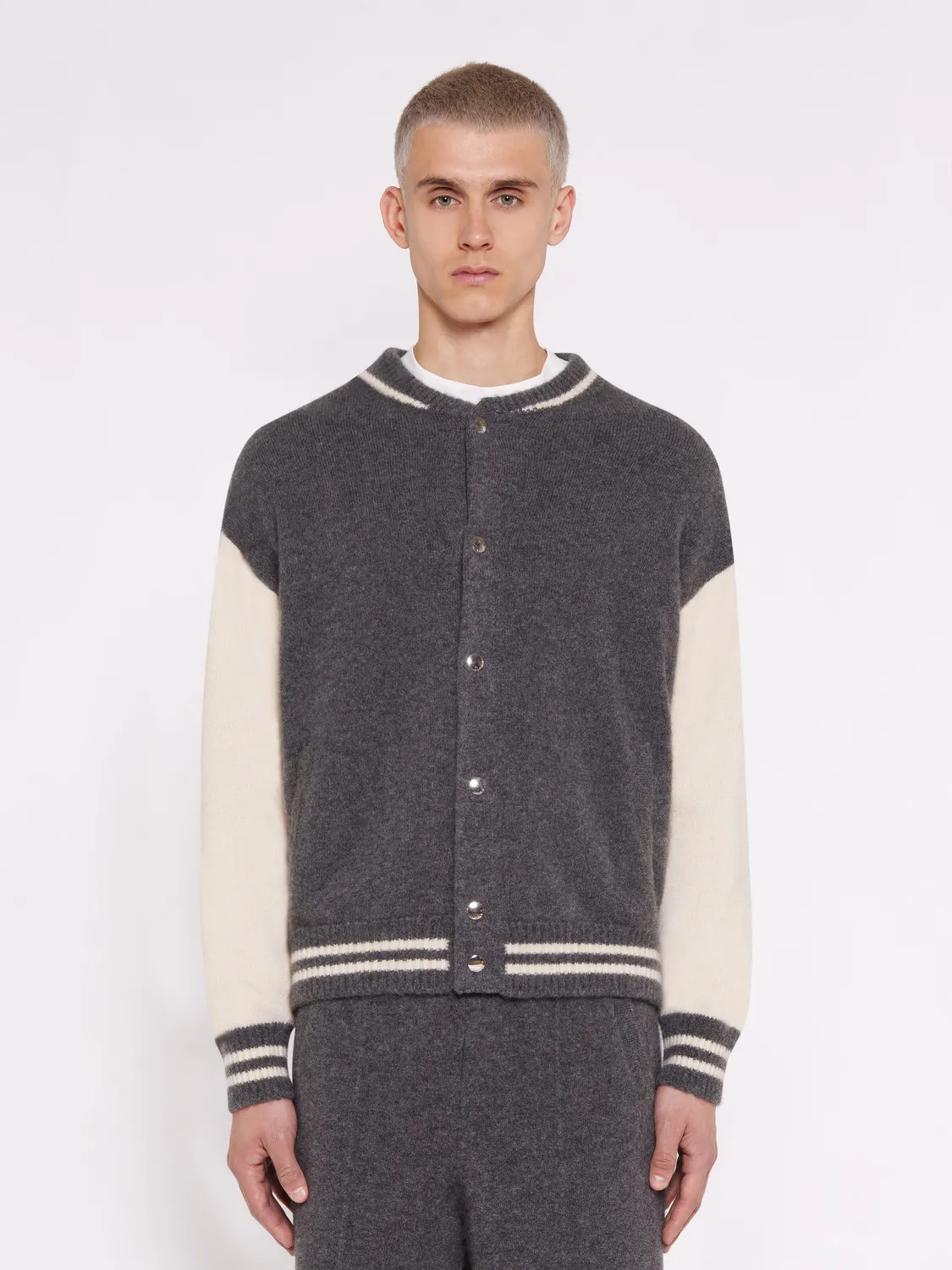 Laneus bomberjakke charcoal cashmere silke herre