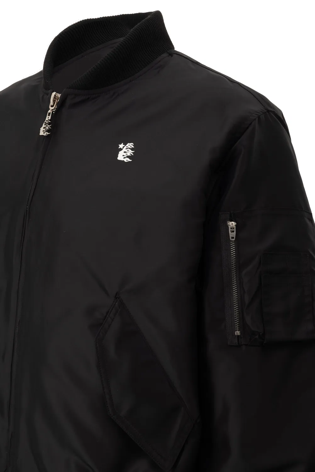 Hellstar Core Logo bomberjakke sort nylon SS26