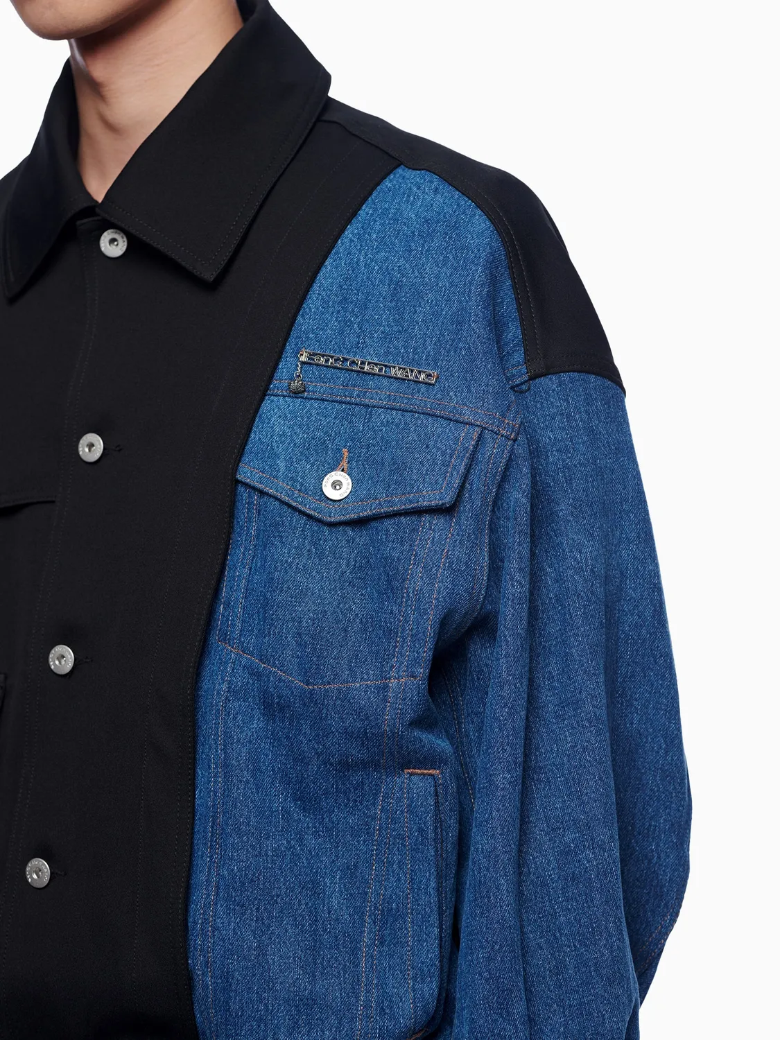 Feng Chen Wang Poly Woven Denim jakke oversize