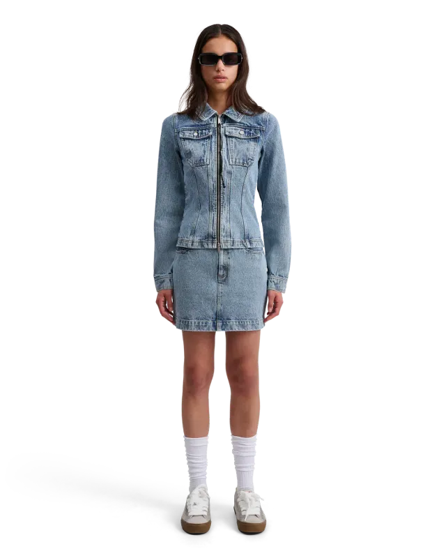 Alis Ash denimnederdel washed light blue