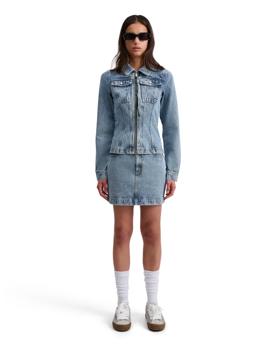 Alis Ash denimnederdel washed light blue