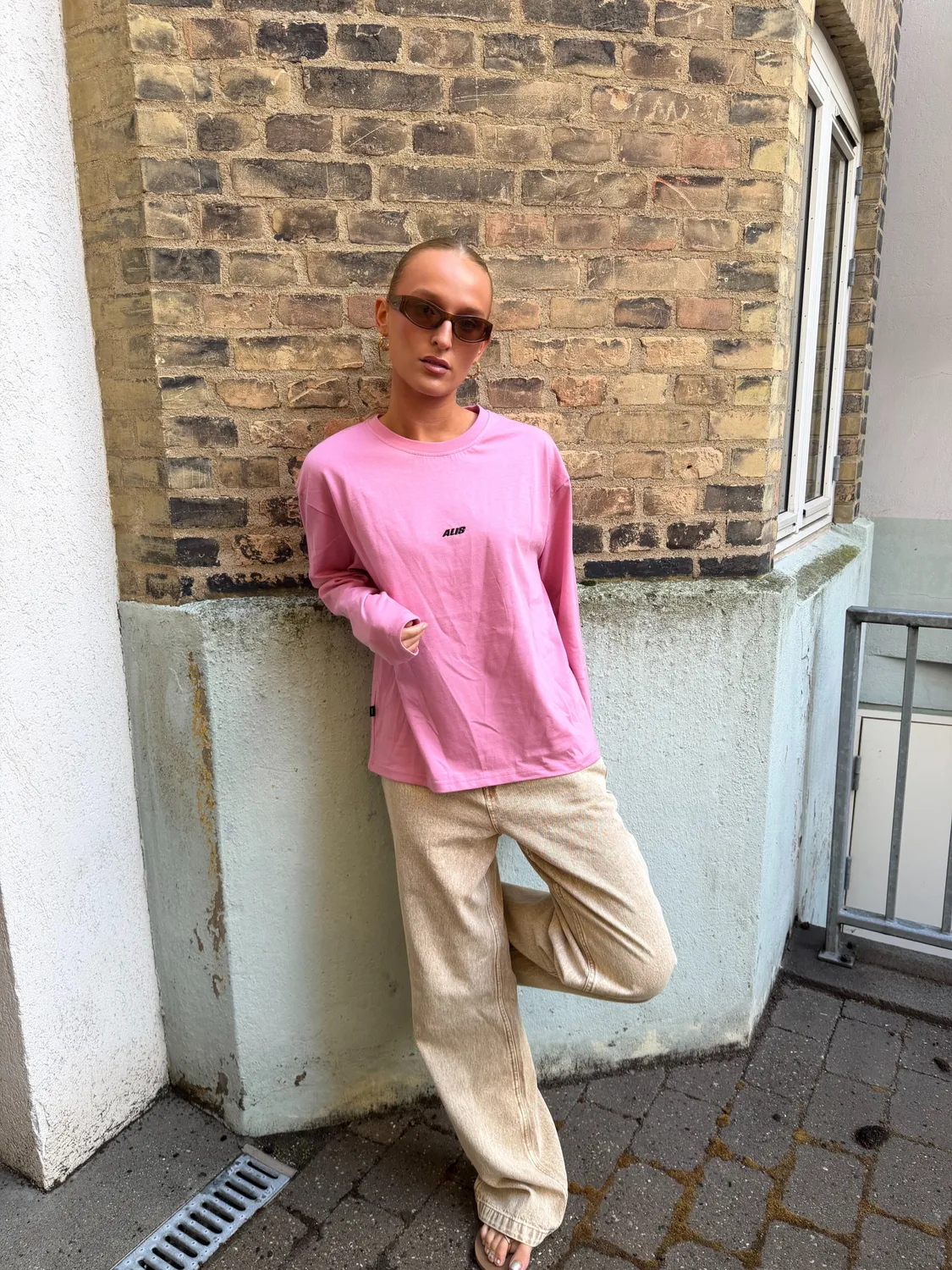 Alis Joshua langærmet t-shirt Pink regular fit