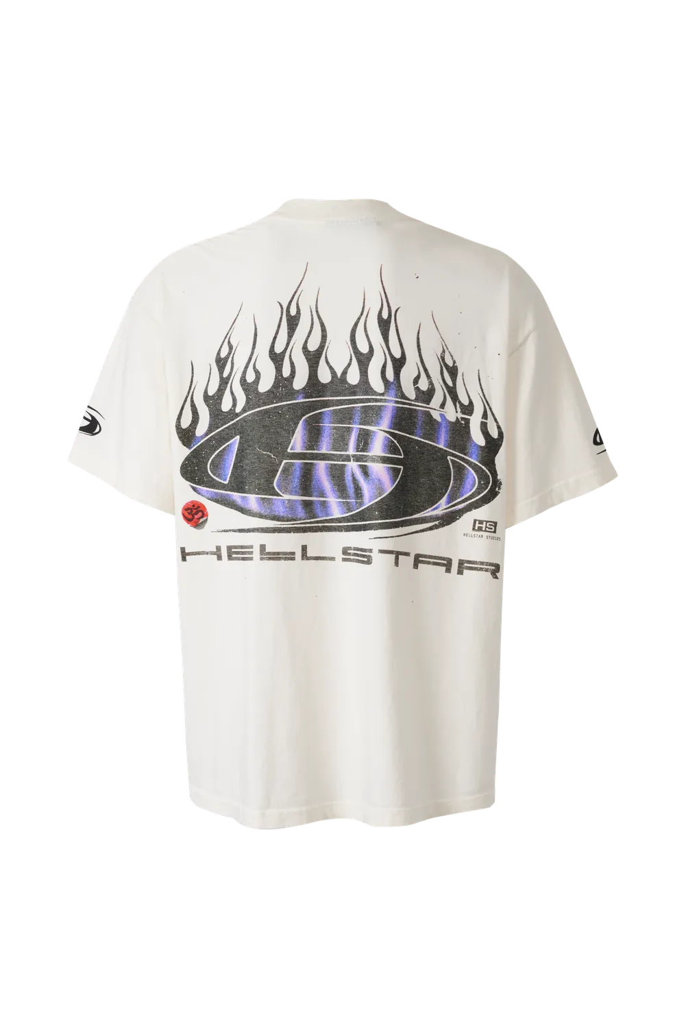 Hellstar Blue Flame T-shirt hvid bomuld oval print