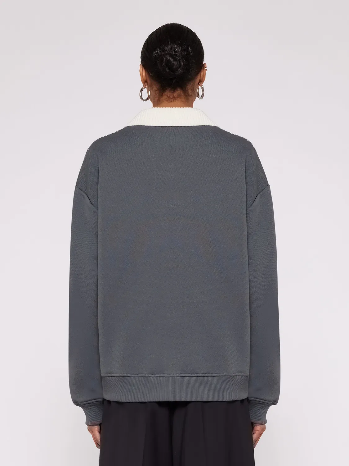 Laneus Boxy Fit polo sweatshirt grå bomuld