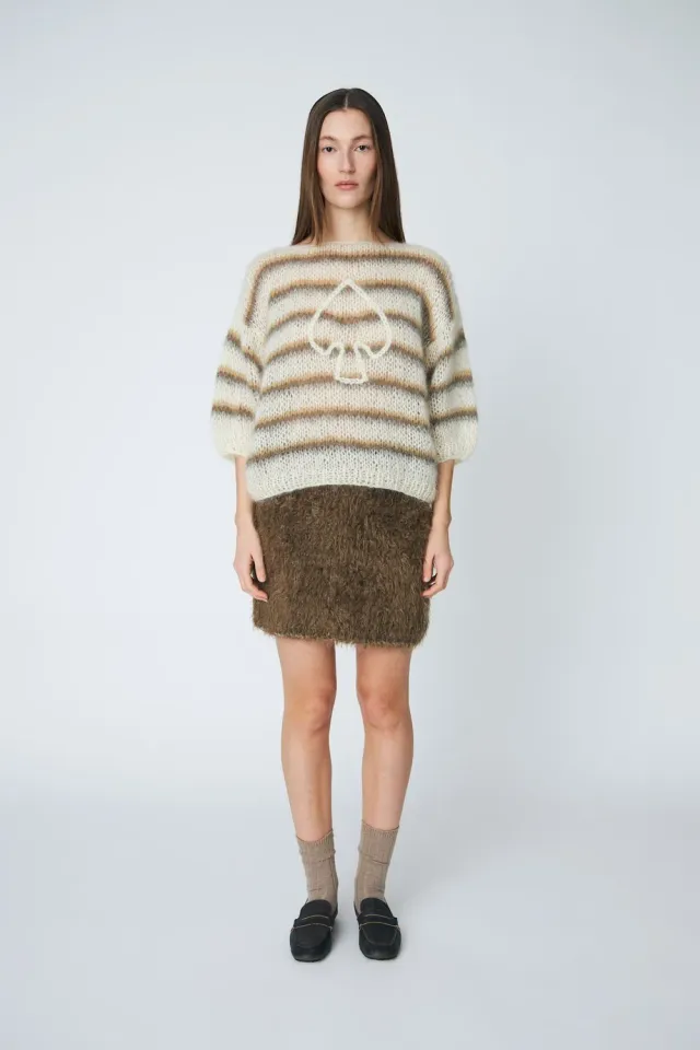DAWNXDARE Lola Spade Crew striktrøje 102 Chalk mohair