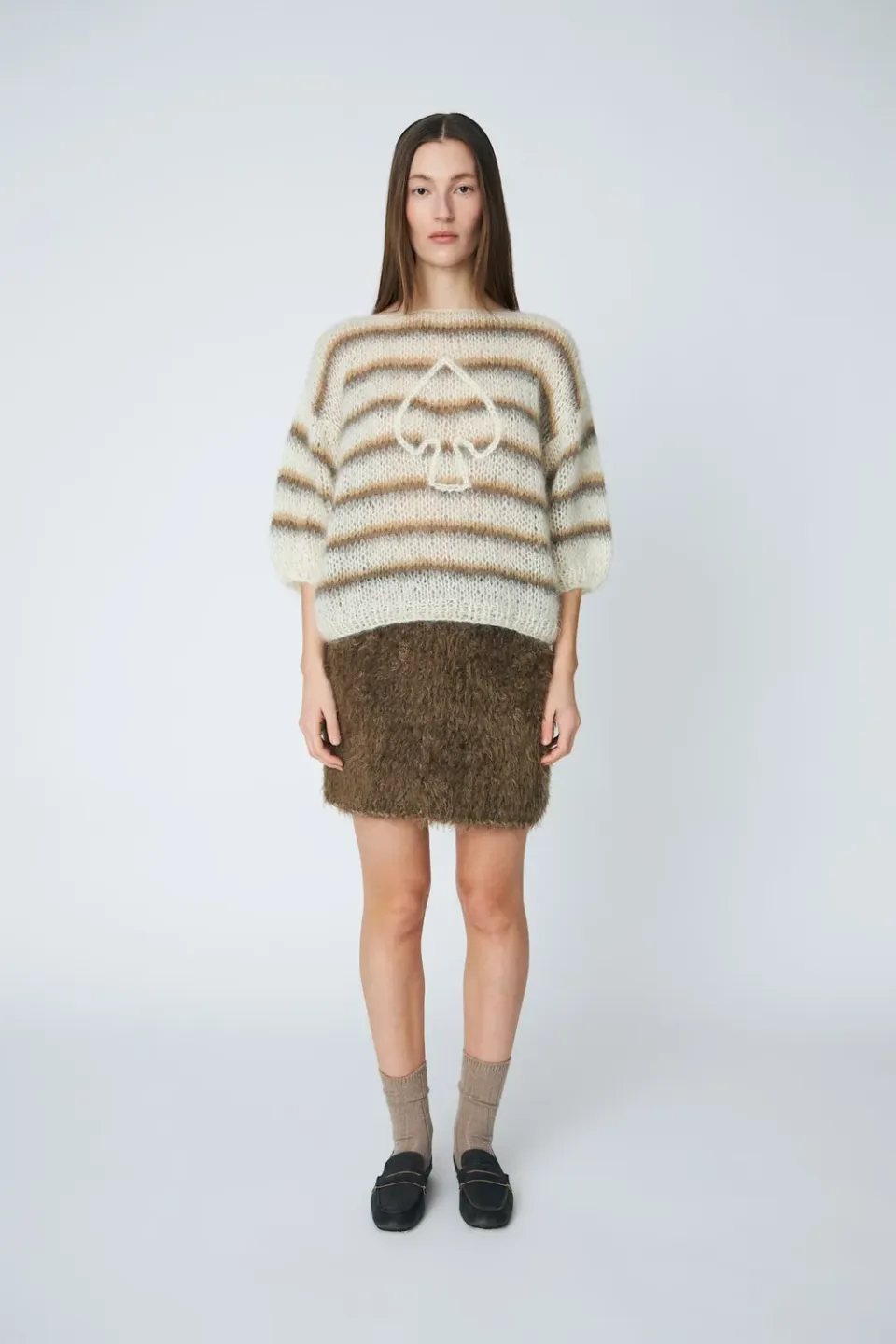 DAWNXDARE Lola Spade Crew striktrøje 102 Chalk mohair