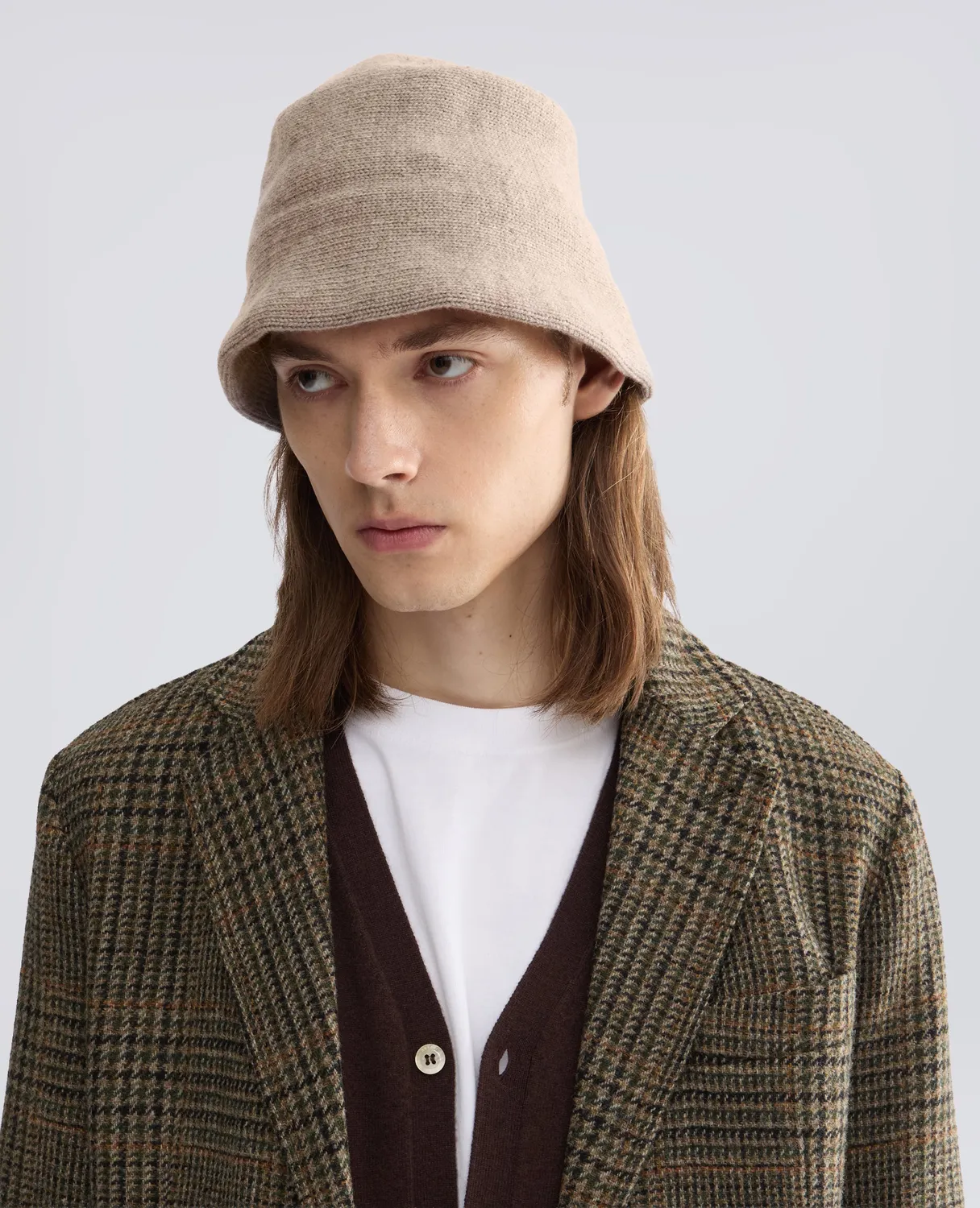 Aspesi bøllehat duvegrå uld cashmere