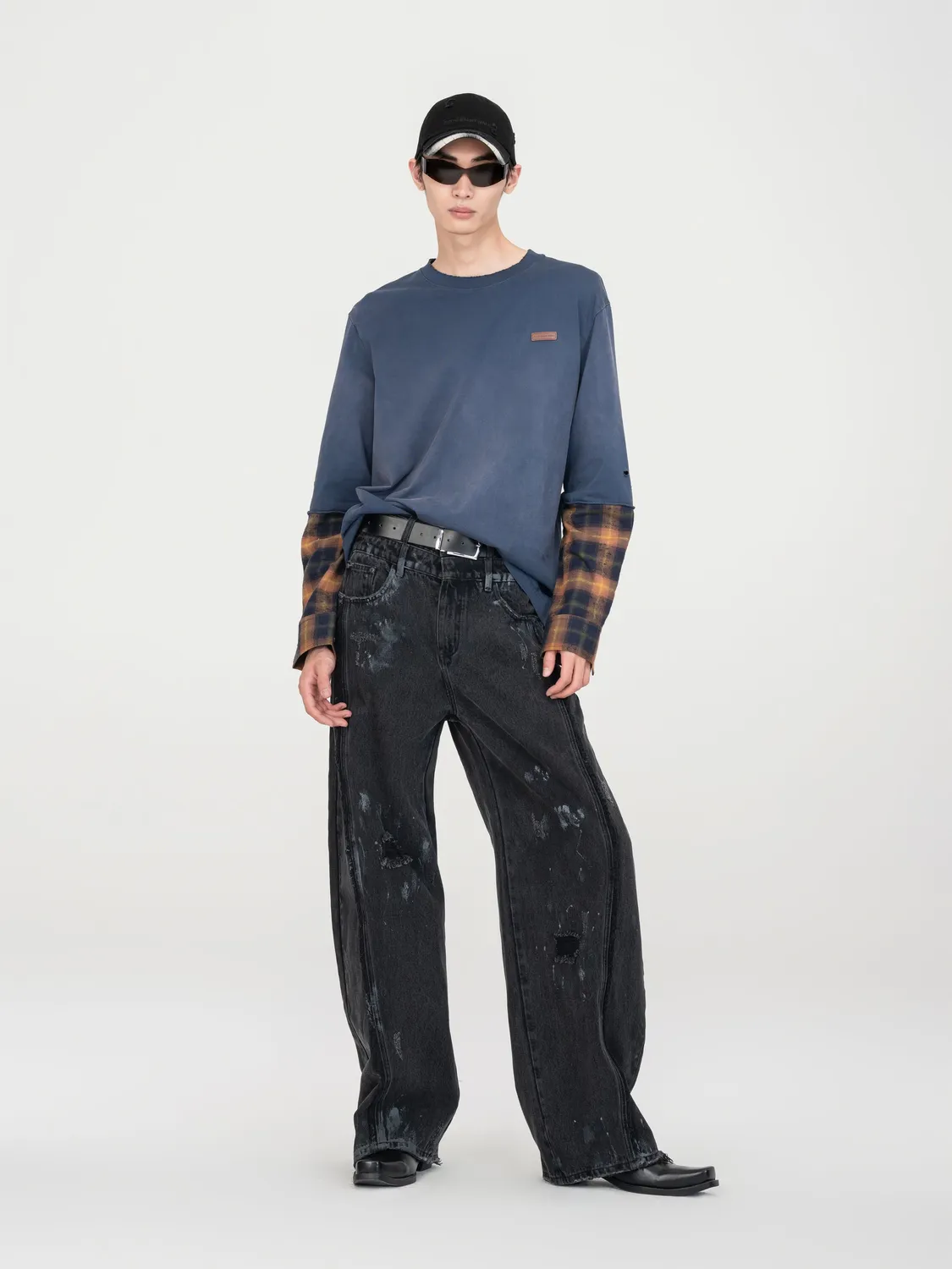 Feng Chen Wang Gradient Washed t-shirt navy XS-XL
