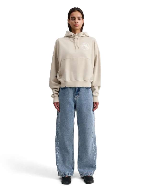 Alis Malto cropped hættetrøje Faded Sand bomuld