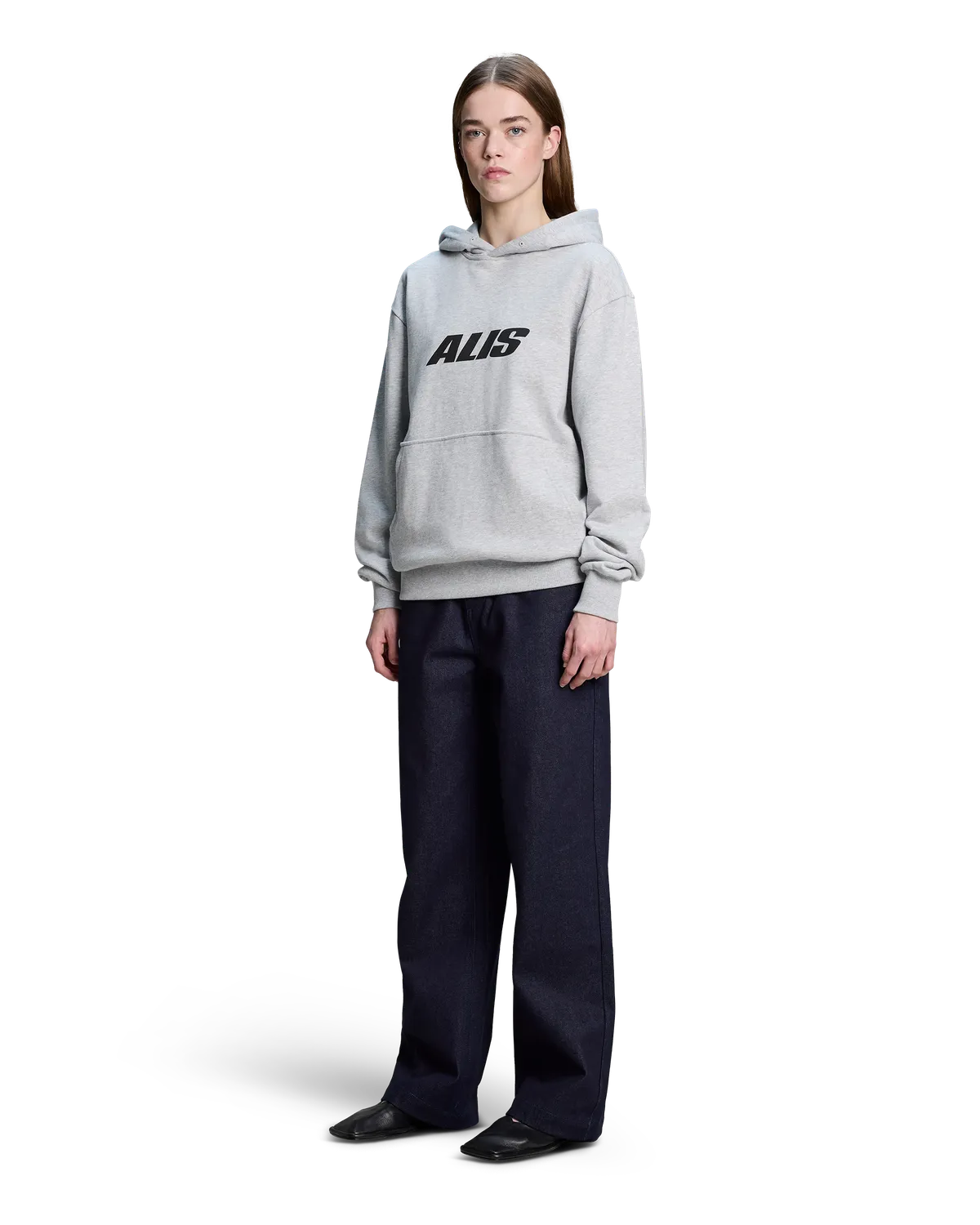 Alis Aori hoodie grey melange oversize bomuld