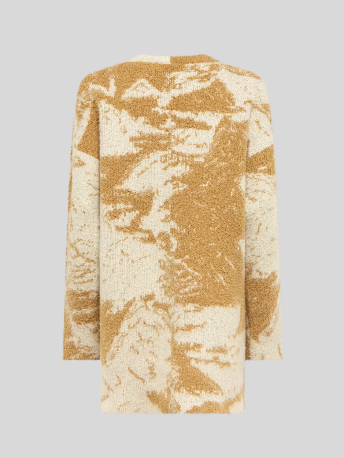 Laneus Boxy Jacquard cardigan camel/cream bomuld