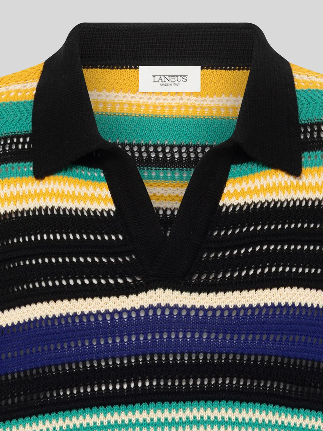 Laneus Multicolor Knit polo black-multicolor bomuld
