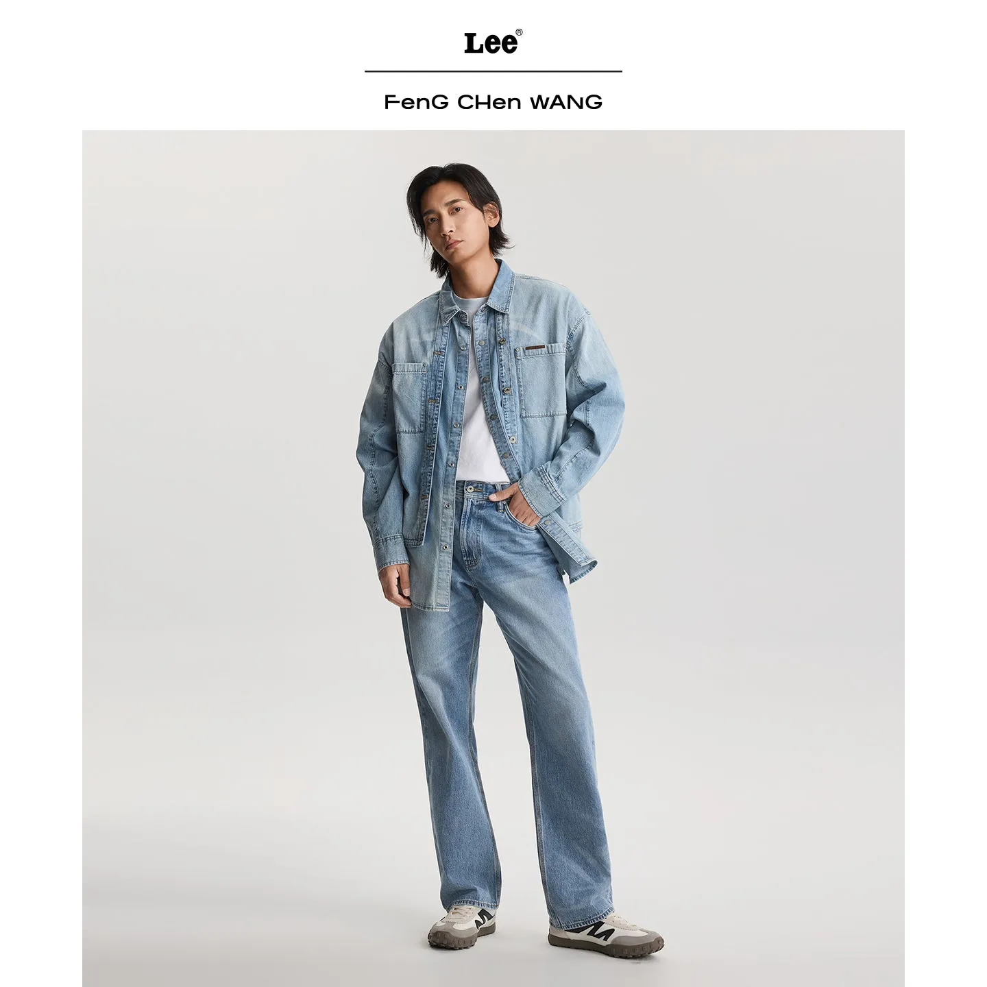 Lee x Feng Chen Wang denimskjorte herre langærmet
