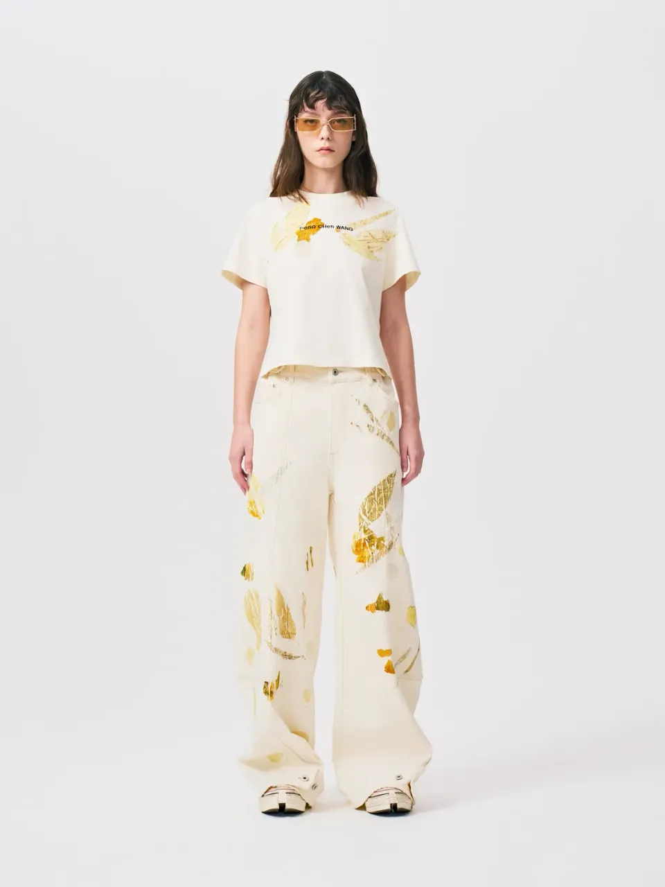 Feng Chen Wang Natural Dyed Logo T-shirt cropped