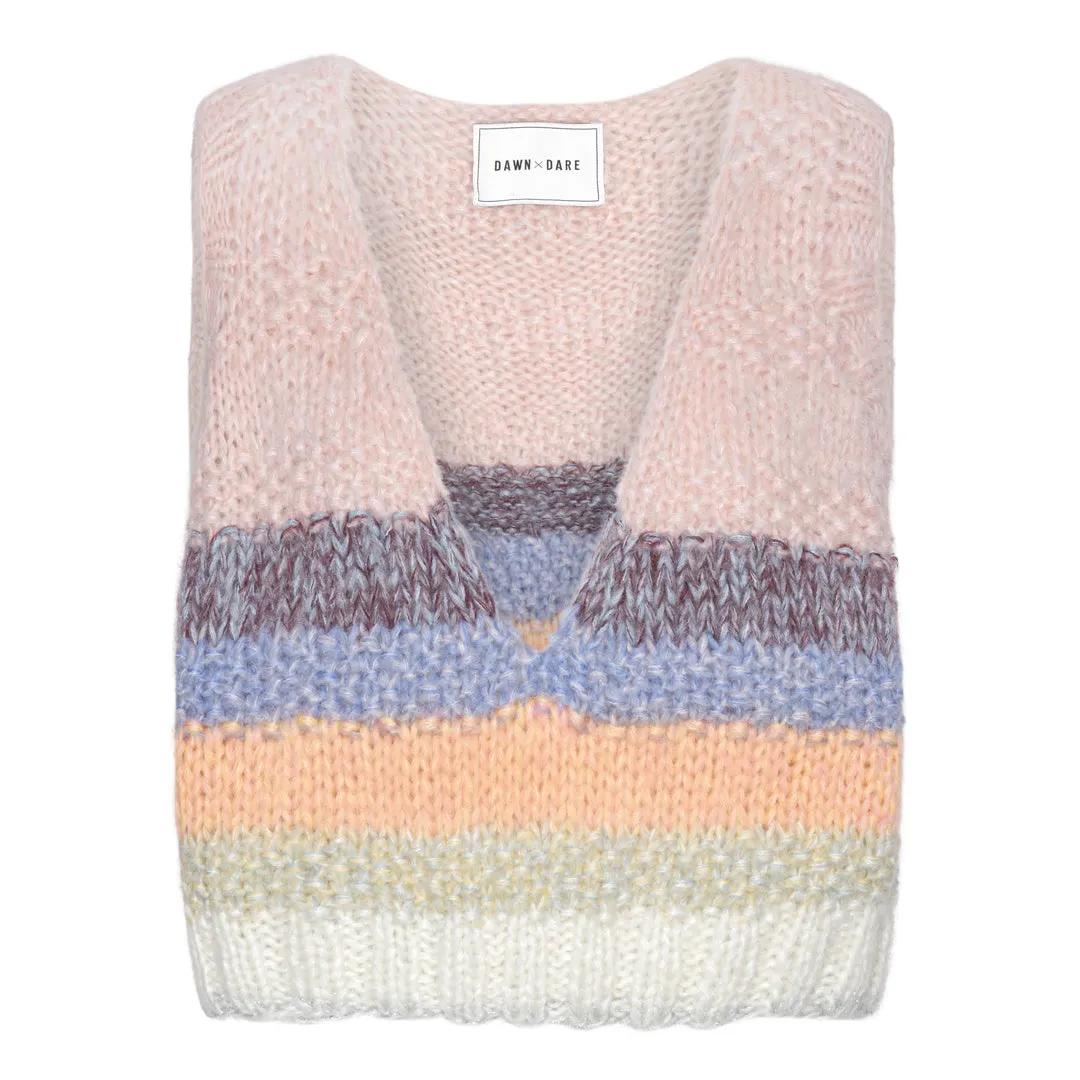 DAWNXDARE GINNY strikvest 820 Pastel Rainbow cropped