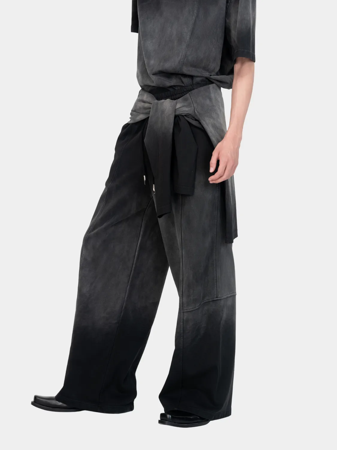 Feng Chen Wang Black-Grey Washed bukser sort-grå