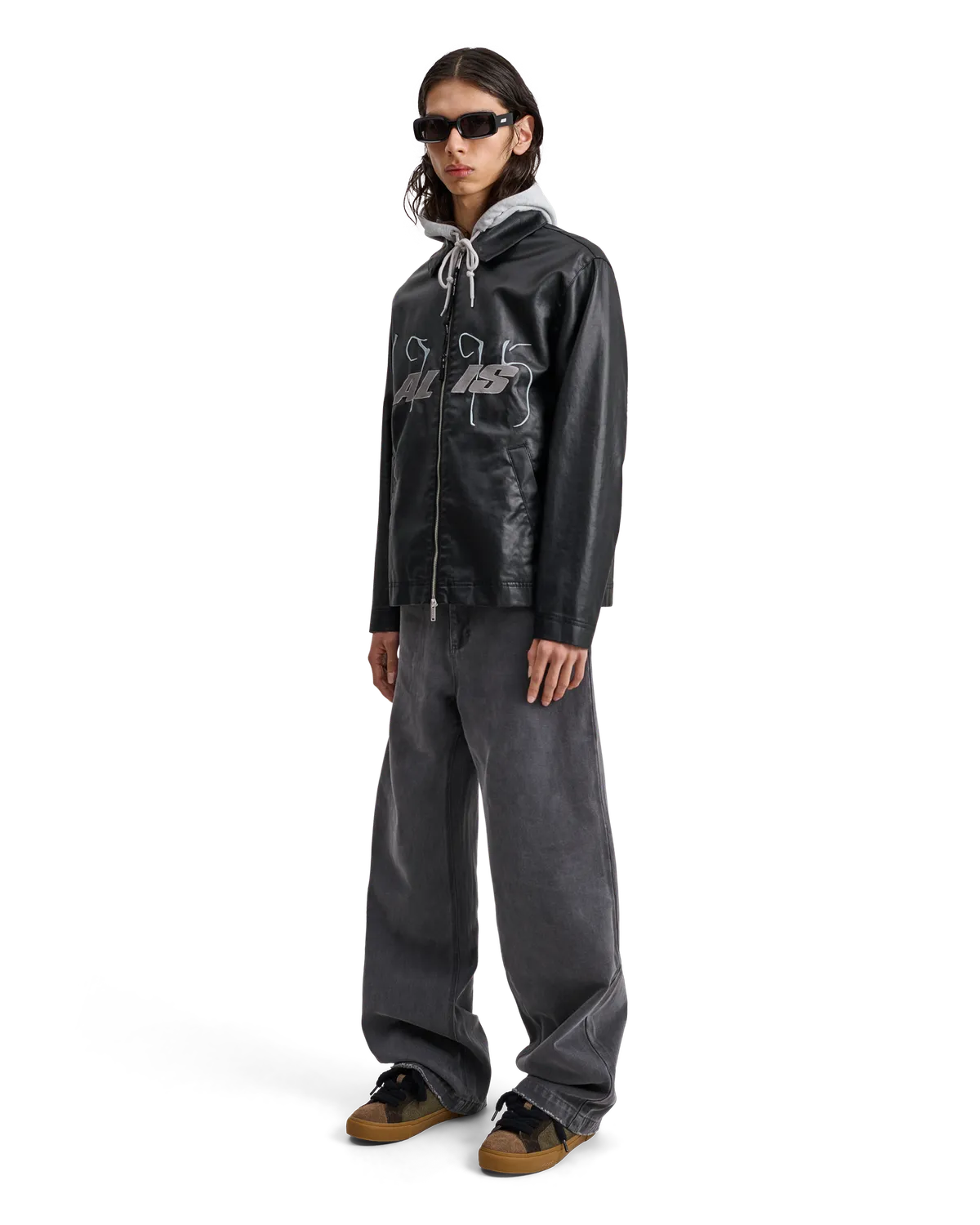 Alis Viren arbejdsjakke glossy black coated blank