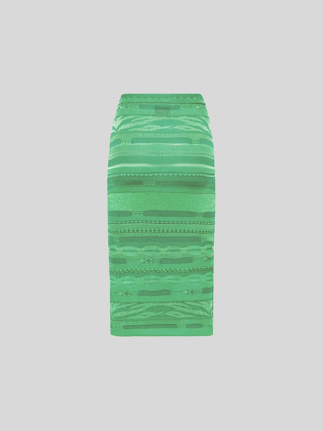 Laneus Light Jacquard nederdel smaragdgrøn viskose slim fit