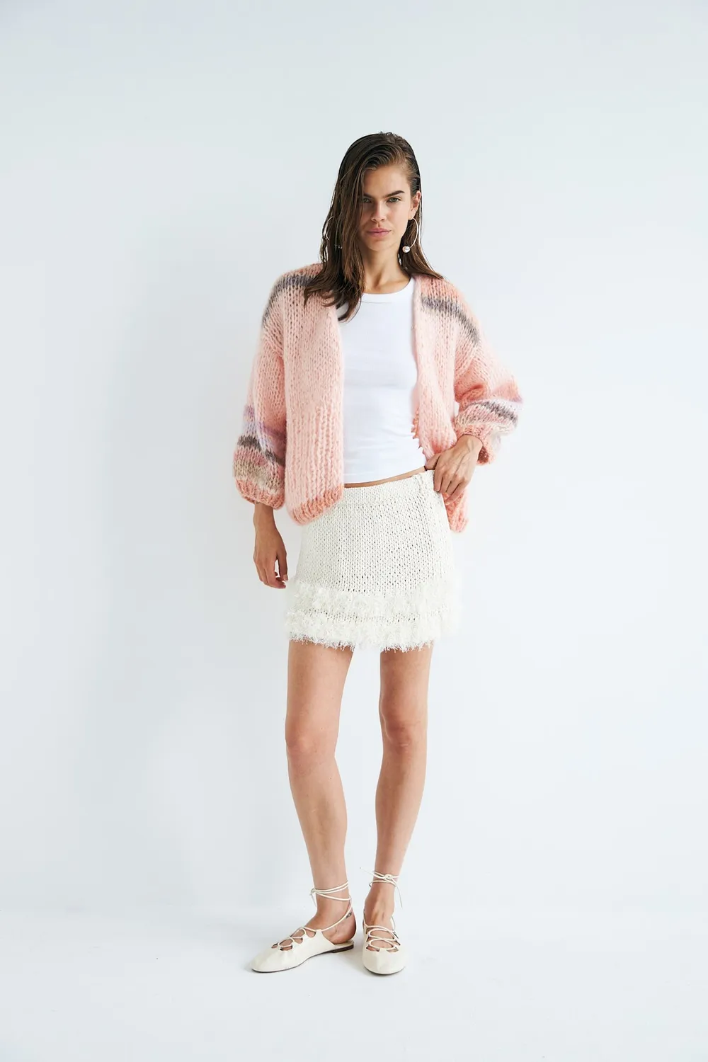 DAWNXDARE EDEN cardigan 203 baby pink stribet