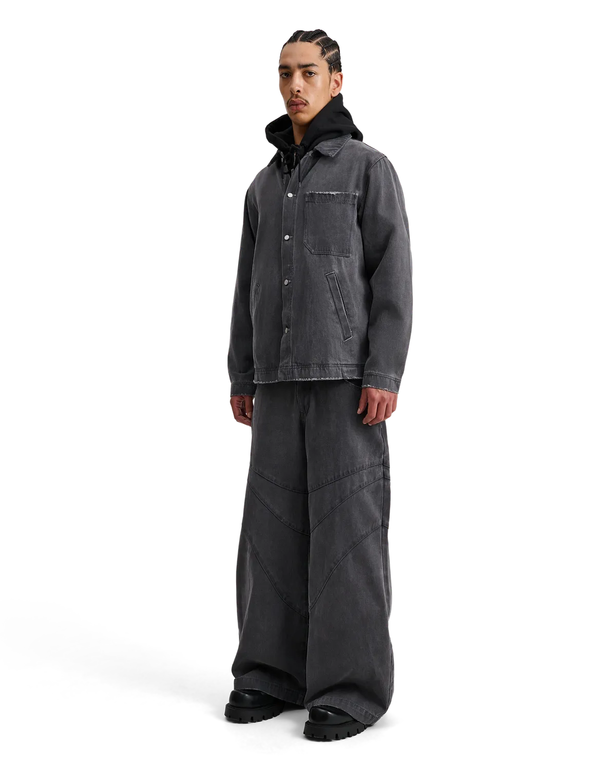 Alis Viren arbejdsjakke Washed Grey 100% bomuld