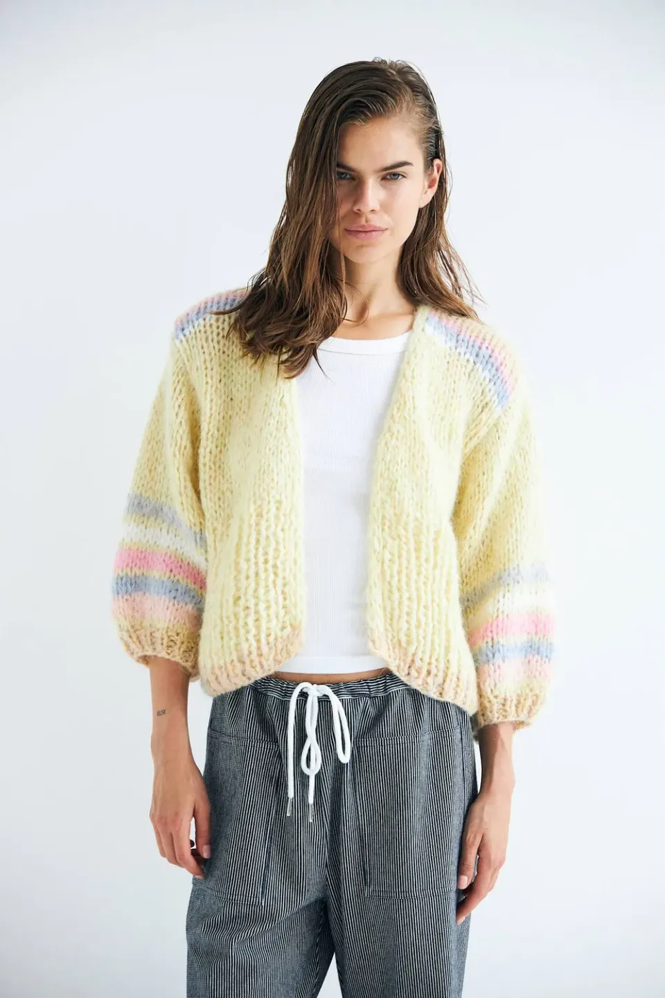 DAWNXDARE EDEN 217 cardigan YELLOW stribet