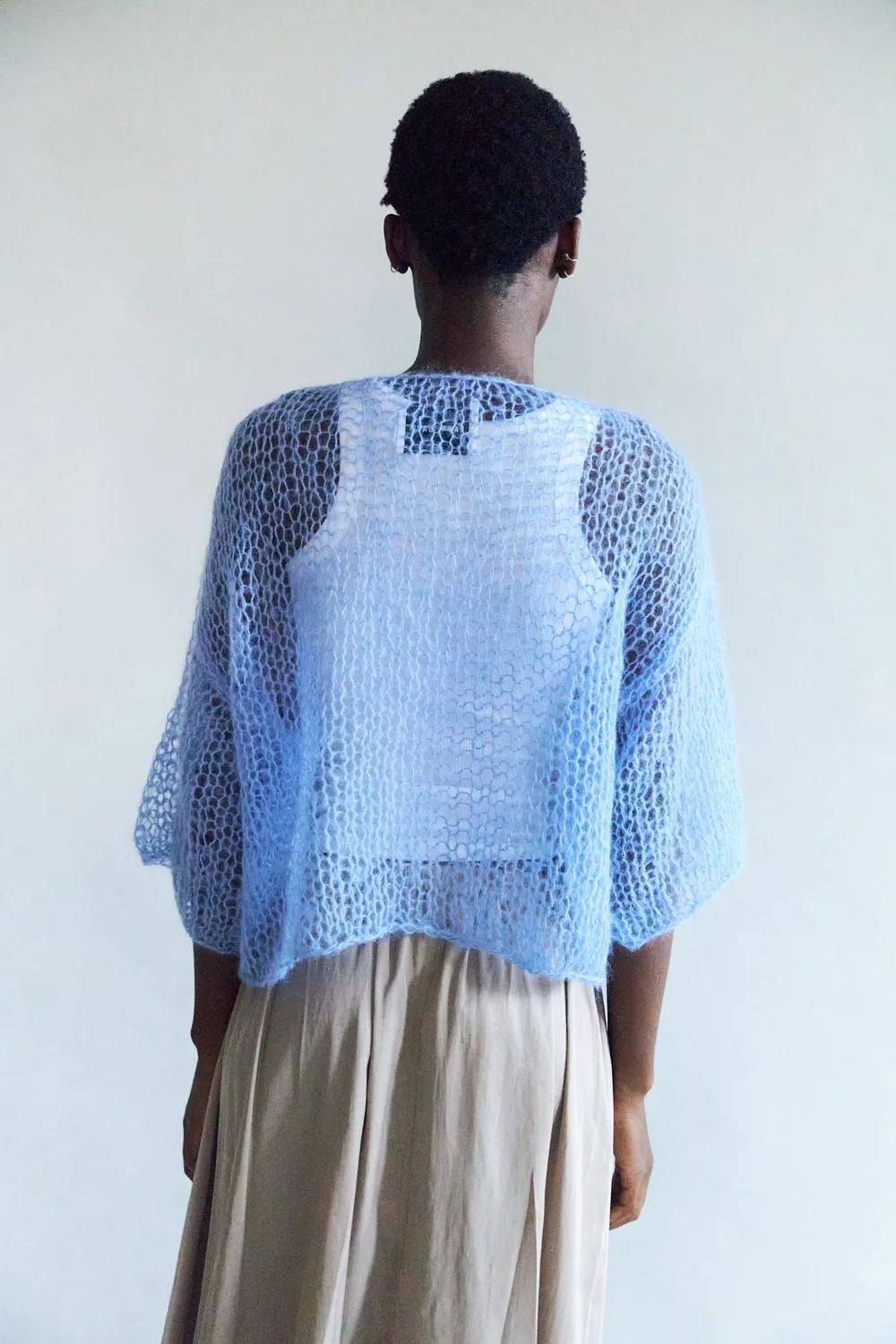 DAWNXDARE LILY 630 BLUE pullover blå mohair uld