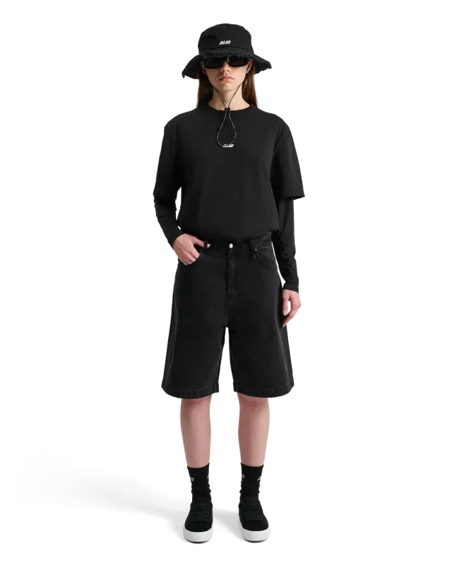 Alis Calis denimshorts Washed Black regular bomuld