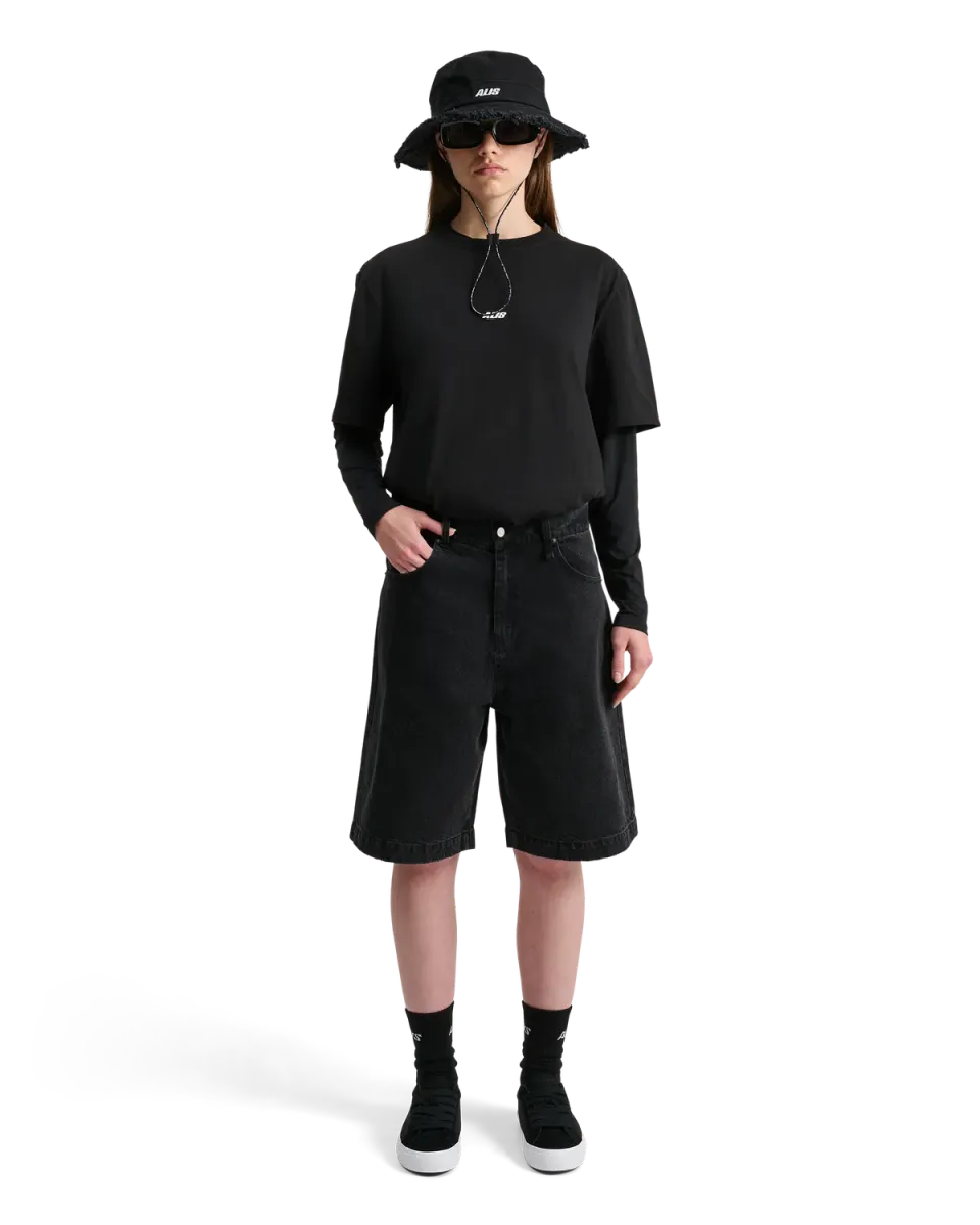 Alis Calis denimshorts Washed Black regular bomuld