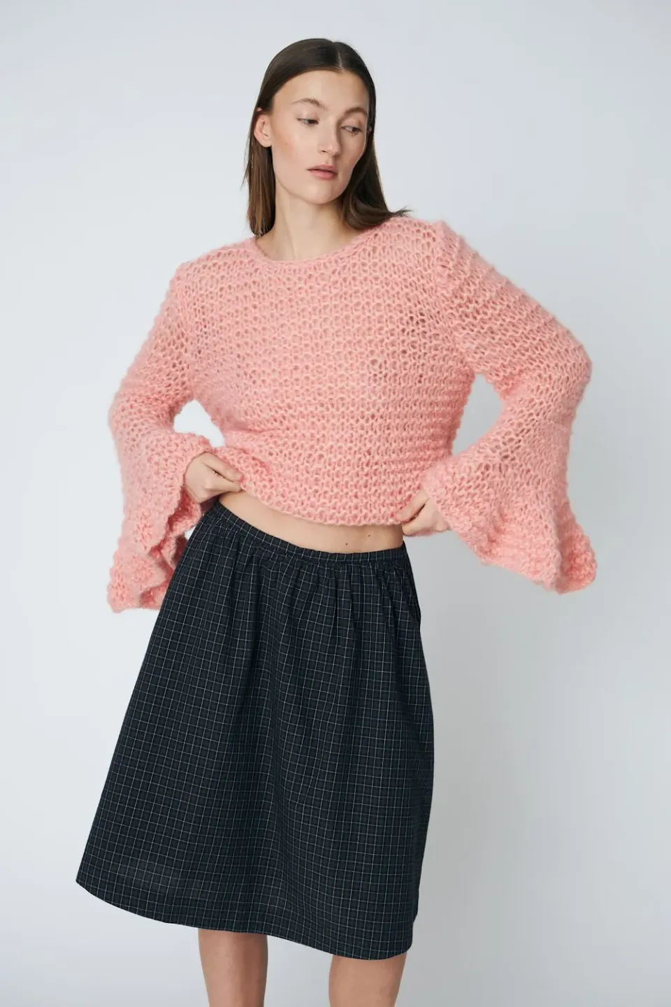 DAWNXDARE Weronica Top 203 Baby Pink striktrøje mohair