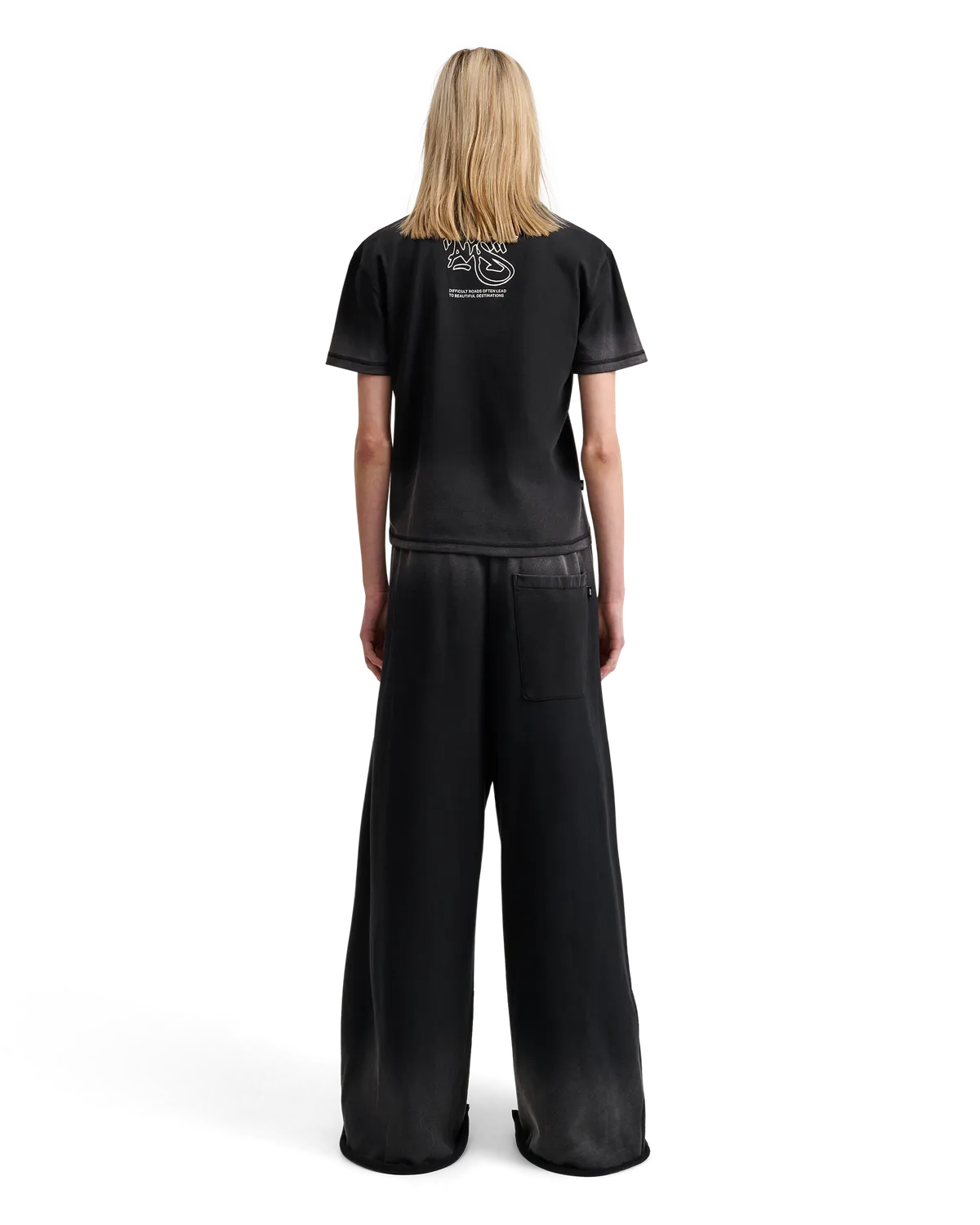 Alis Torey cropped t-shirt Faded Black print