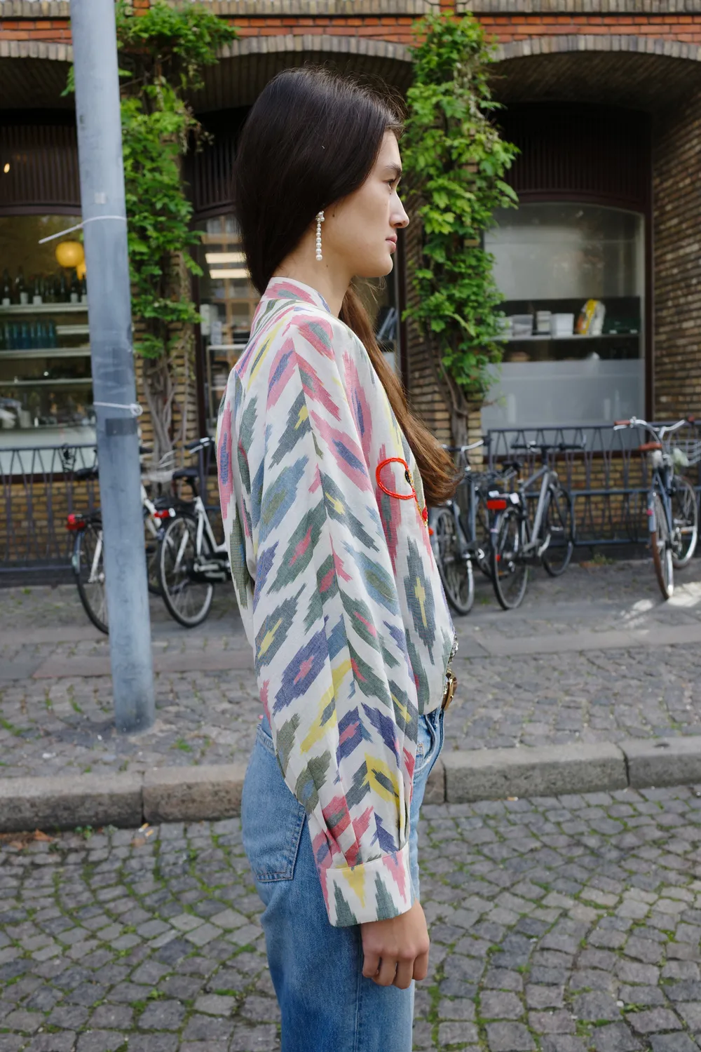 Caro Editions Susan skjortejakke Ikat Circus clown bomuld