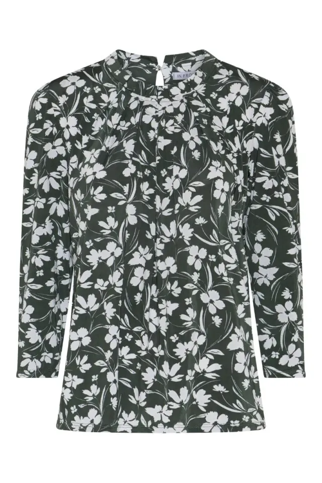 IN FRONT Grazia bluse 3/4 jersey med læg