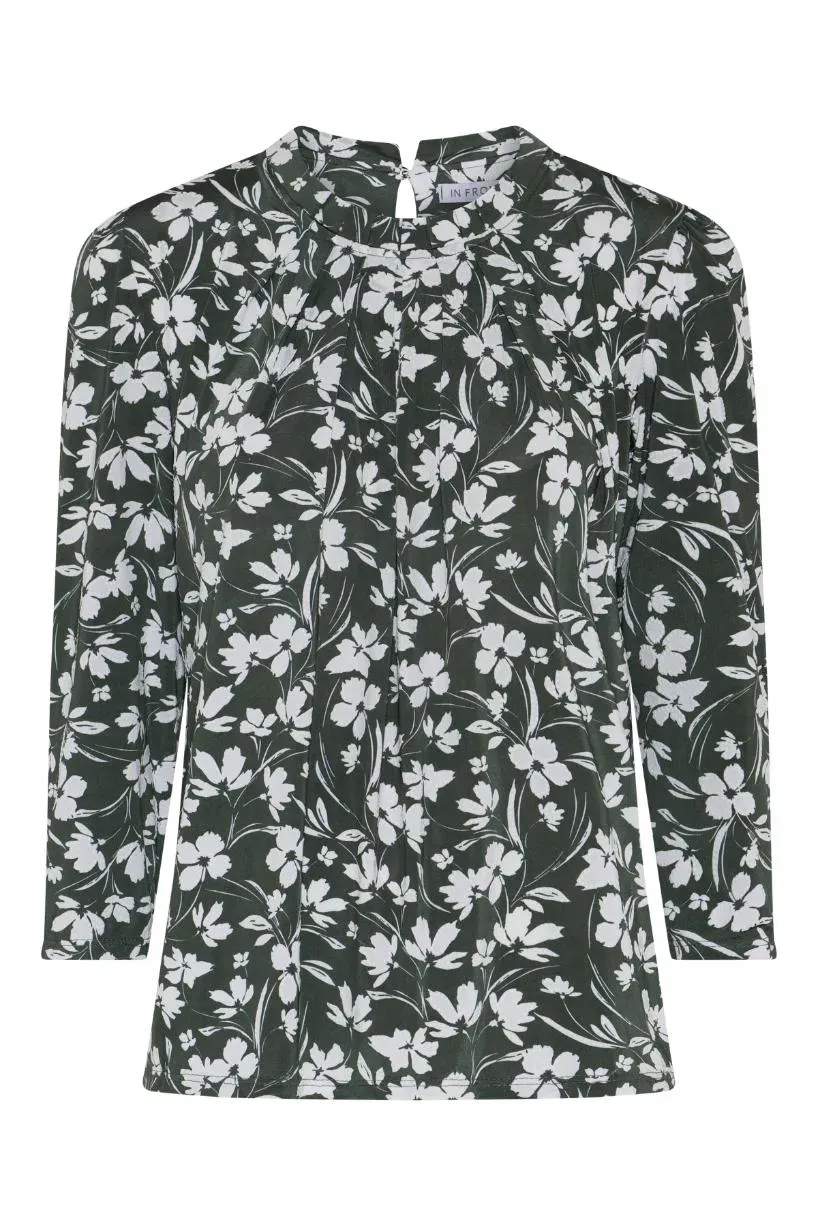 IN FRONT Grazia bluse 3/4 jersey med læg