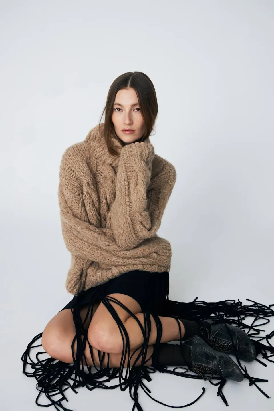 Dawnxdare Hope Torsade 192 pullover peat alpaka