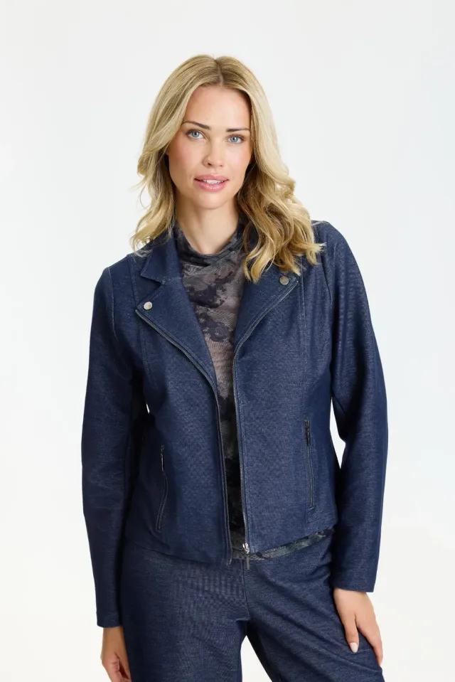 IN FRONT Adele jakke kort med denimlook