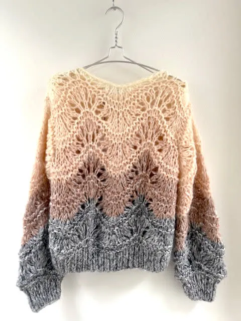 DAWNXDARE Ella striktrøje natural hulmønster mohair