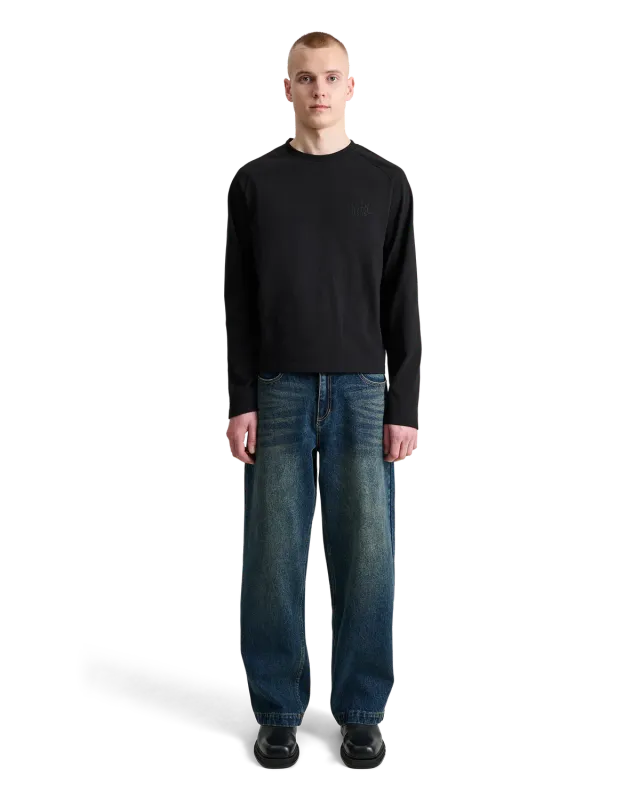 Alis Sol langærmet t-shirt sort broderet logo