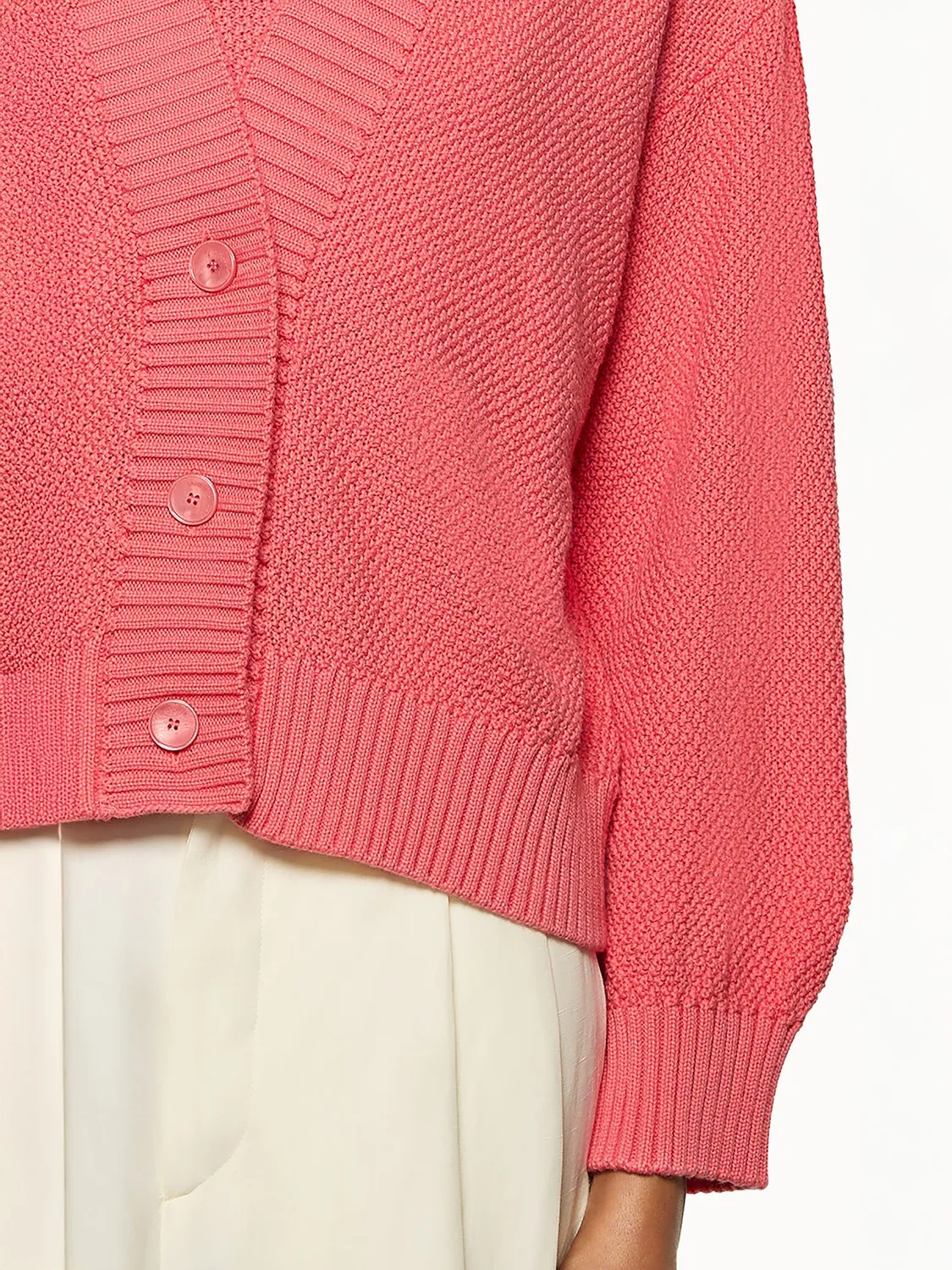 Laneus Strik Cardigan Pink Bomuld Boxy Fit