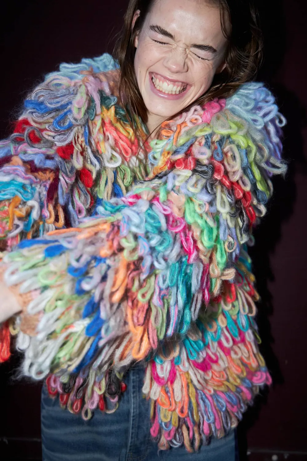 Dawnxdare Fay DS strikjakke 900 multi shaggy