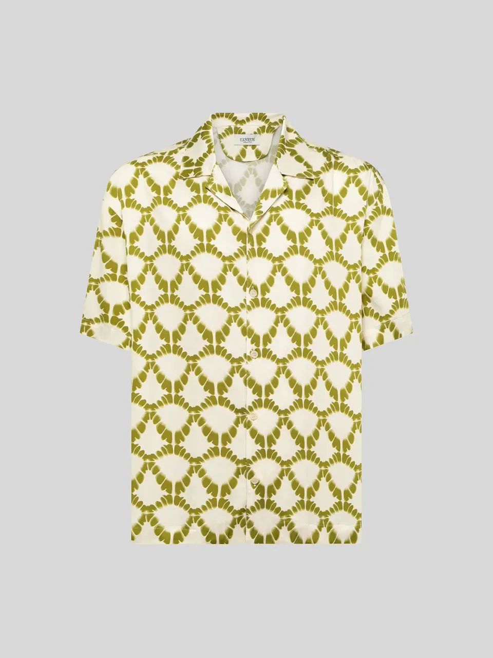 Laneus Bowling skjorte creme viskose print